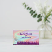 Carte De Visite Holographie du service d'entretien de pelouse et d (Debout devant)