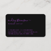 Carte De Visite Holographie élégante Beauté rose Aquarelle Script (Dos)