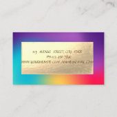 Carte De Visite Holographie élégante de dentelle d'or moderne (Dos)