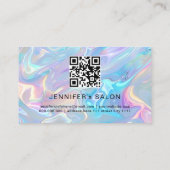 Carte De Visite Holographie élégante du salon QR Code (Dos)