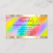 Carte De Visite Holographie encadrée or Arc-en-ciel moderne consei (Dos)