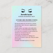 Carte De Visite Holographie Eyelash Browbar Instructions pour les  (Devant)