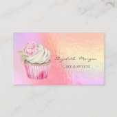 Carte De Visite Holographie florale de cupcake moderne (Devant)