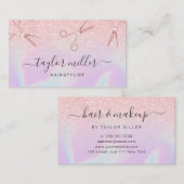 Carte De Visite Holographie holographique rose moderne ombre (Devant / Derrière)