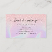 Carte De Visite Holographie holographique rose moderne ombre (Dos)