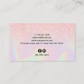 Carte De Visite Holographie holographique rose moderne ombre (Dos)