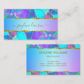 Carte De Visite Holographie moderne Abstraite Faux (Devant / Derrière)