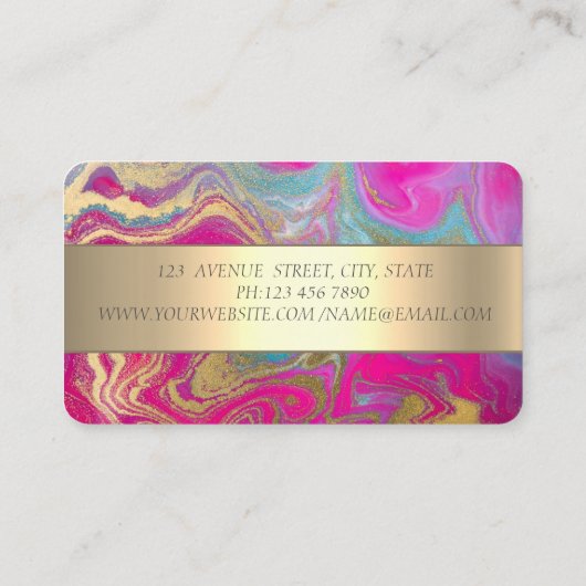 Carte De Visite Holographie moderne Black Gold Parties scintillant (Dos)