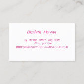 Carte De Visite Holographie moderne des lèvres rose chic (Dos)