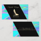 Carte De Visite Holographie moderne élégant à talon élevé (Devant / Derrière)