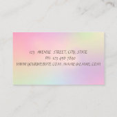 Carte De Visite Holographie moderne élégante à rayures Magnolia (Dos)