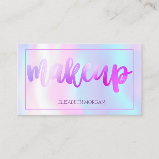 Carte De Visite Holographie moderne élégante simple cadre (Devant)