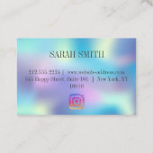 Carte De Visite Holographie moderne et élégante, gouttes d'eau aff (Dos)