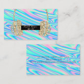 Carte De Visite Holographie moderne, Parties scintillant d'or casq (Devant / Derrière)