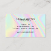 Carte De Visite Holographie moderne Pastel Rainbow (Dos)