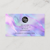 Carte De Visite Holographie Monogramme moderne (Dos)