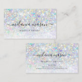 Carte De Visite Holographie Parties scintillant maquillage Artiste (Devant / Derrière)