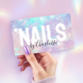 Carte De Visite Holographie Parties scintillant Nail Salon QR Code