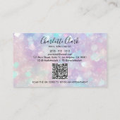 Carte De Visite Holographie Parties scintillant Nail Salon QR Code (Dos)