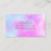 Carte De Visite Holographie Parties scintillant Pastel Girly Iride (Dos)