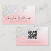 Carte De Visite Holographie Parties scintillant personnalisée Qr C (Devant / Derrière)