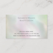 Carte De Visite Holographie professionnelle élégante perle iridesc (Dos)