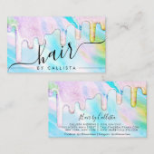 Carte De Visite Holographie Vert Mer Épais Parties scintillant Dri (Devant / Derrière)