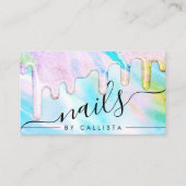 Carte De Visite Holographie Vert Mer Épais Parties scintillant Lec (Devant)