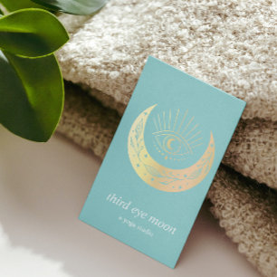 Carte De Visite Holographique 3E Lune Yoga Lune Entraîneur Holisti