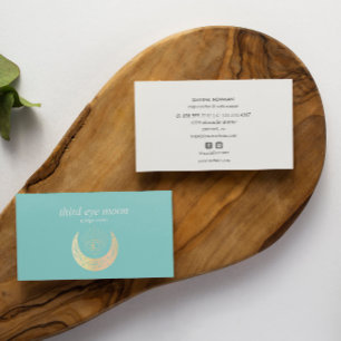 Carte De Visite Holographique 3ème OEIL Lune Yoga Coach Spirituel 