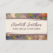 Carte De Visite Holographique Abstrait Rainbow Rose or féminin (Devant)