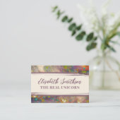 Carte De Visite Holographique Abstrait Rainbow Rose or féminin (Debout devant)