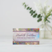 Carte De Visite Holographique Abstrait Rainbow Rose or féminin (Debout devant)