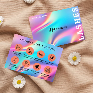 Carte De Visite Holographique Aesthétique Lash Client Après Soin