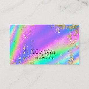 Carte De Visite Holographique arc-en-ciel métallique et feuille d