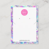 Carte De Visite Holographique Arc en ciel Unicorn collier oreilles (Devant)