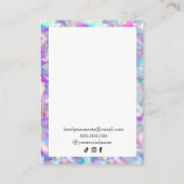 Carte De Visite Holographique Arc en ciel Unicorn collier oreilles (Dos)