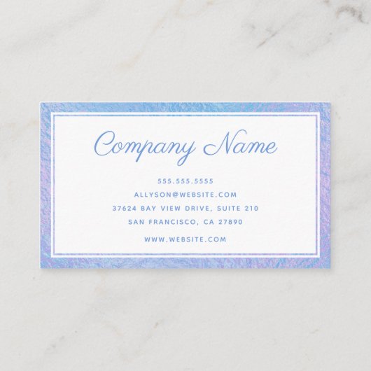 Carte de visite Holographique bleu (Dos)