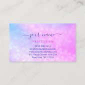 Carte De Visite Holographique bleu rose Professionnel Abstrait Mak (Dos)