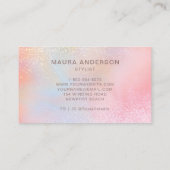 Carte De Visite Holographique Blush rose moderne Monogramme élégan (Dos)