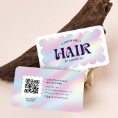 Carte De Visite Holographique branché QR Code coiffeur Hairstylist