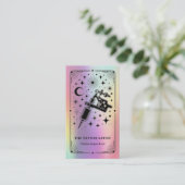 Carte de visite holographique céleste tarot pour t (Debout devant)