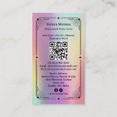 Carte de visite holographique céleste tarot pour t (Dos)