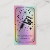 Carte de visite holographique céleste tarot pour t (Devant)