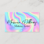 Carte De Visite holographique coloré qr code maquillage artiste (Devant)