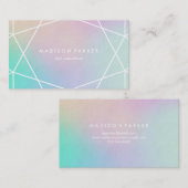 Carte De Visite Holographique coloré tendance | Géométrique (Devant / Derrière)