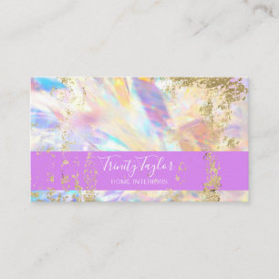 Carte De Visite Holographique Crystal Prisme & Gold Foil 
