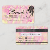 Carte De Visite Holographique de luxe Holographique cheveux tressa (Devant / Derrière)