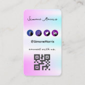 Carte De Visite Holographique Design-Social Media QR Code (Devant)