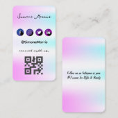 Carte De Visite Holographique Design-Social Media QR Code (Devant / Derrière)